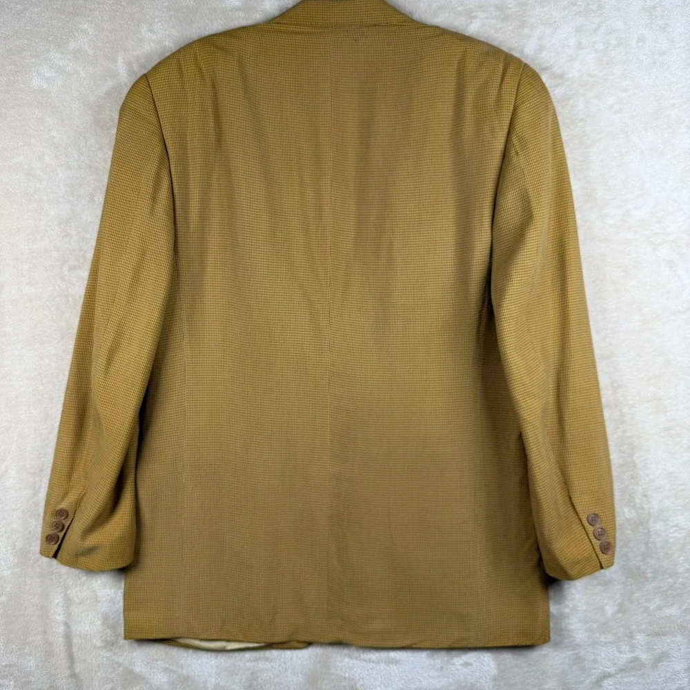 Ermenegildo Zegna Soft 100% Silk Blazer Sport Coat Micro Check Mens 38R‎ Italy